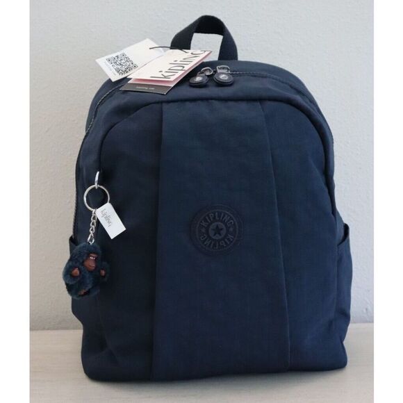 Kipling KI2294 True Blue Tonal Haydee Mini Backpack w/Monkey Key Chain - Picture 1 of 12